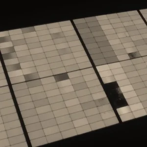 Cellules panneau visibles lors de l'électroluminescence